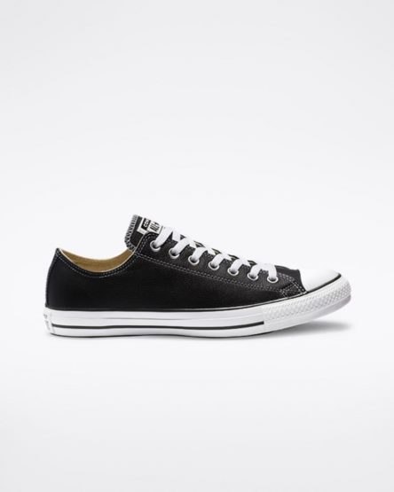 Men's Converse Chuck Taylor All Star Leather Low Top Shoes Black | AU 5E693U